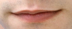 man's lips